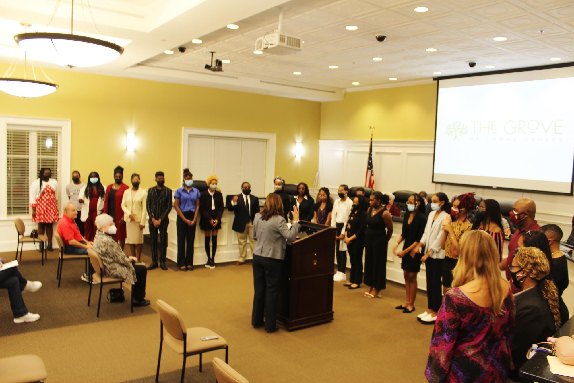 Mayor Bender swears in students