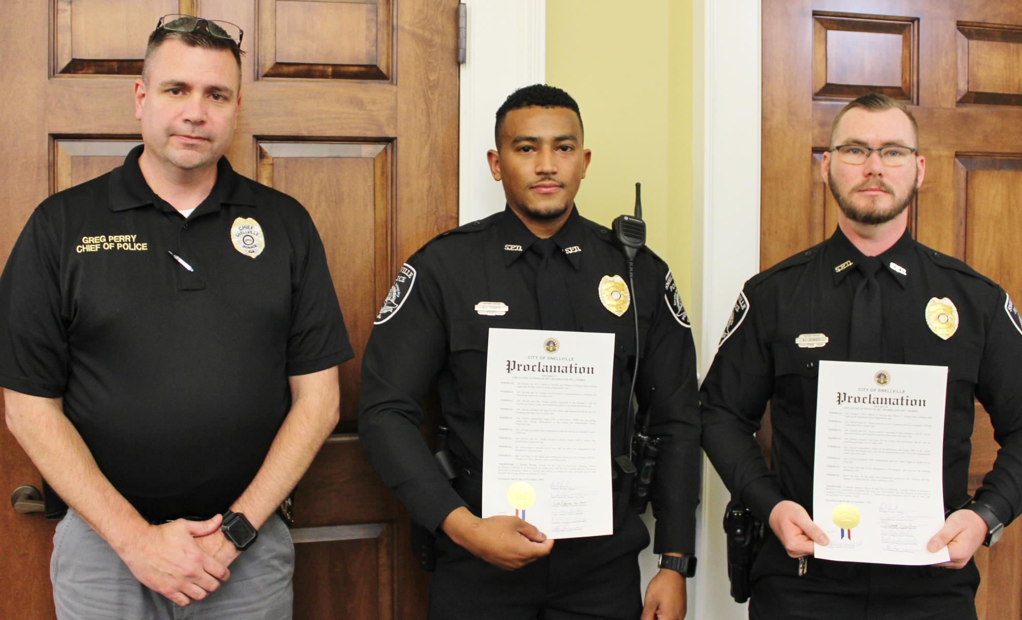 Officers with chief