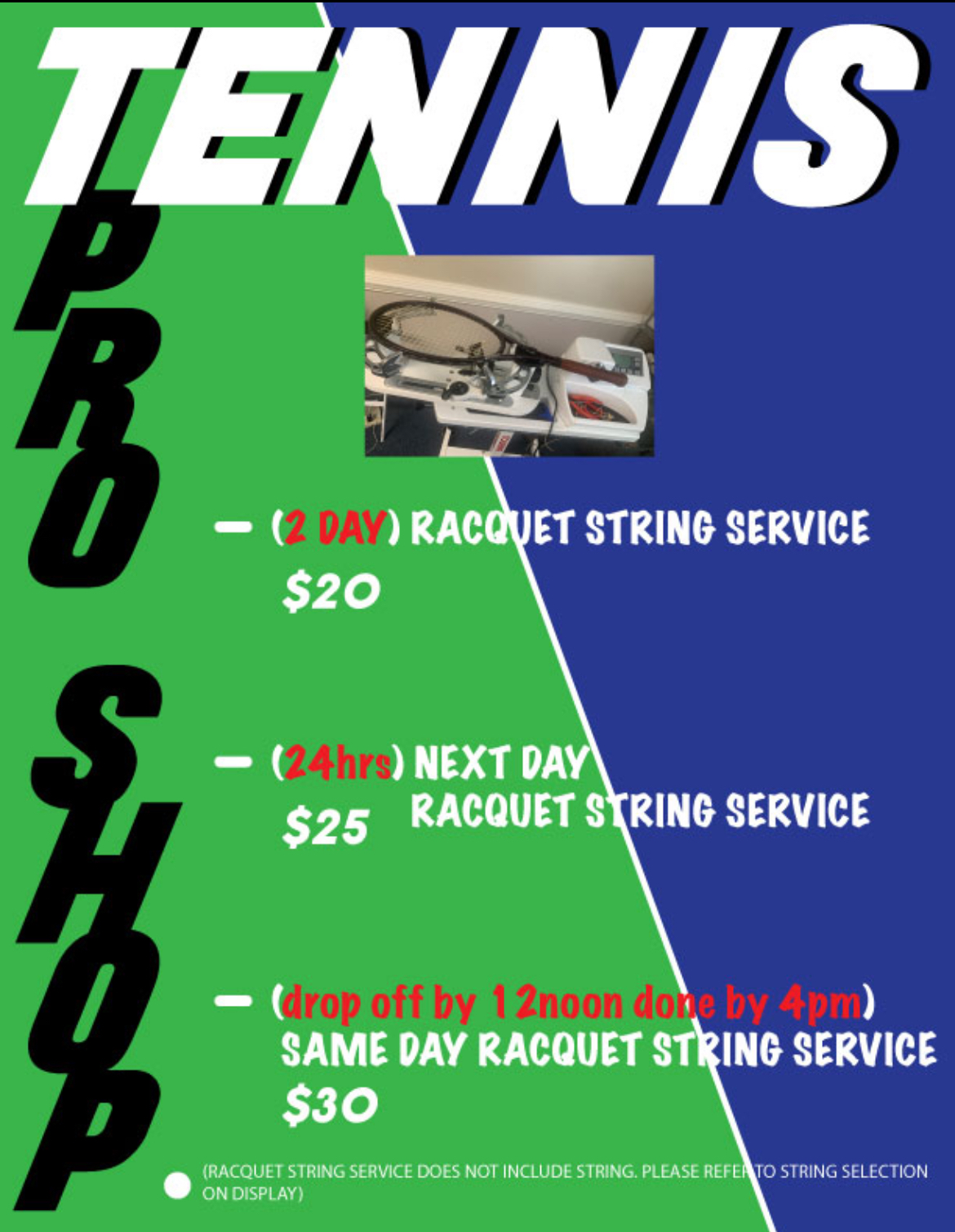 tennis pro shop